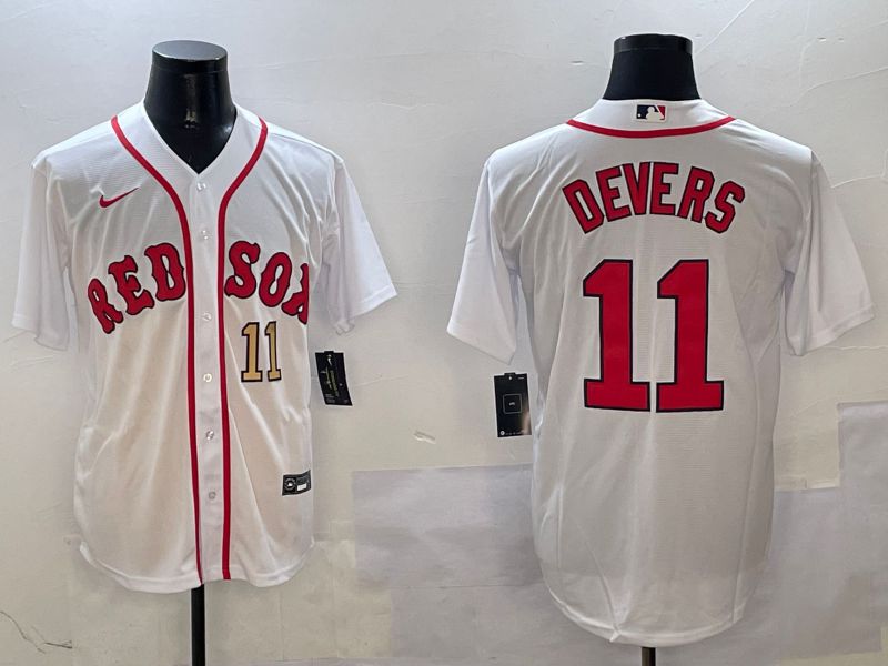Men Boston Red Sox 11 Devers White Game 2025 Nike MLB Jersey style 5